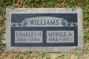 Charles Haley Williams (1884-1960) and Myrtle Lattin tombstone