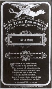 David mills memorial card