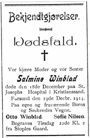 Pedersen-Salmine 1914 funeral