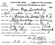 Freudenberg-Grace 1904 birthcertificate