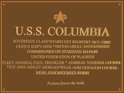 Plaque-Columbia