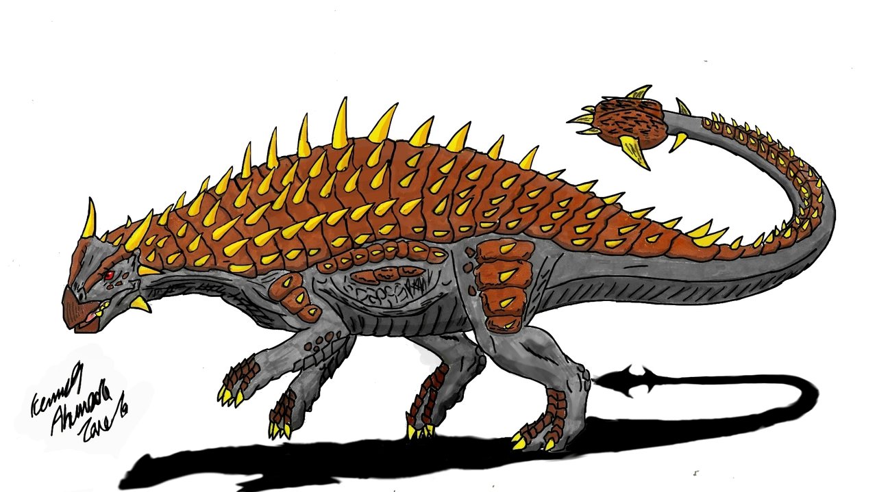 ankylosaurus with spiked tail