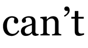 Can’t