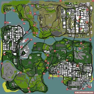 Huîtres GTA San Andreas (carte)
