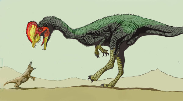 feathered dilophosaurus