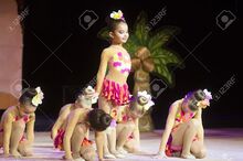 Energetic girls on stage