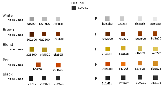 HTML Codes Ie Zombie Graphics Of Hair Color Hex Codes 