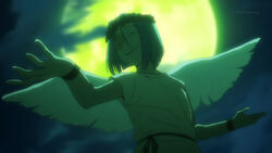 Hataraku maou sama-12-sariel-archangel-moon-wings-power-dramatic-pose