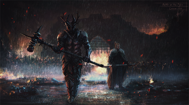 Archivo:Battle on the Pyke (Robert and Ned) by Alexander Borodin©.png