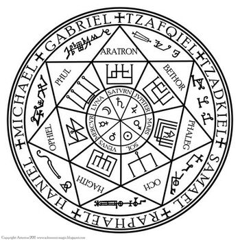 Planets obtuse heptagram magic circle