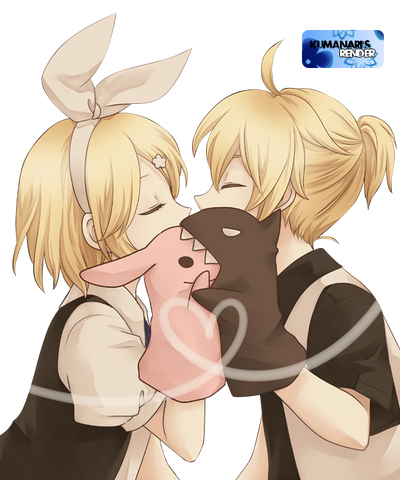 Archivo:Len and rin kagamine kiss render by kumanari-d50jzkq.png