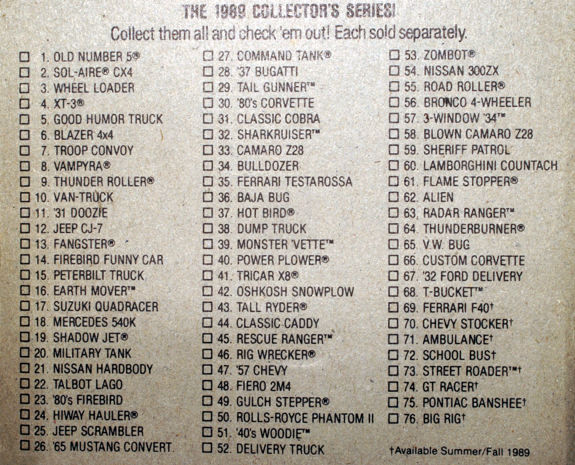 List of 1989 Hot Wheels Hot Wheels Wiki FANDOM powered by Wikia