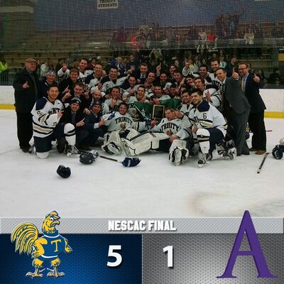 2016 NESCAC Men's tournament champions Trinity Bantams
