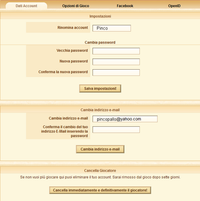 Dati account