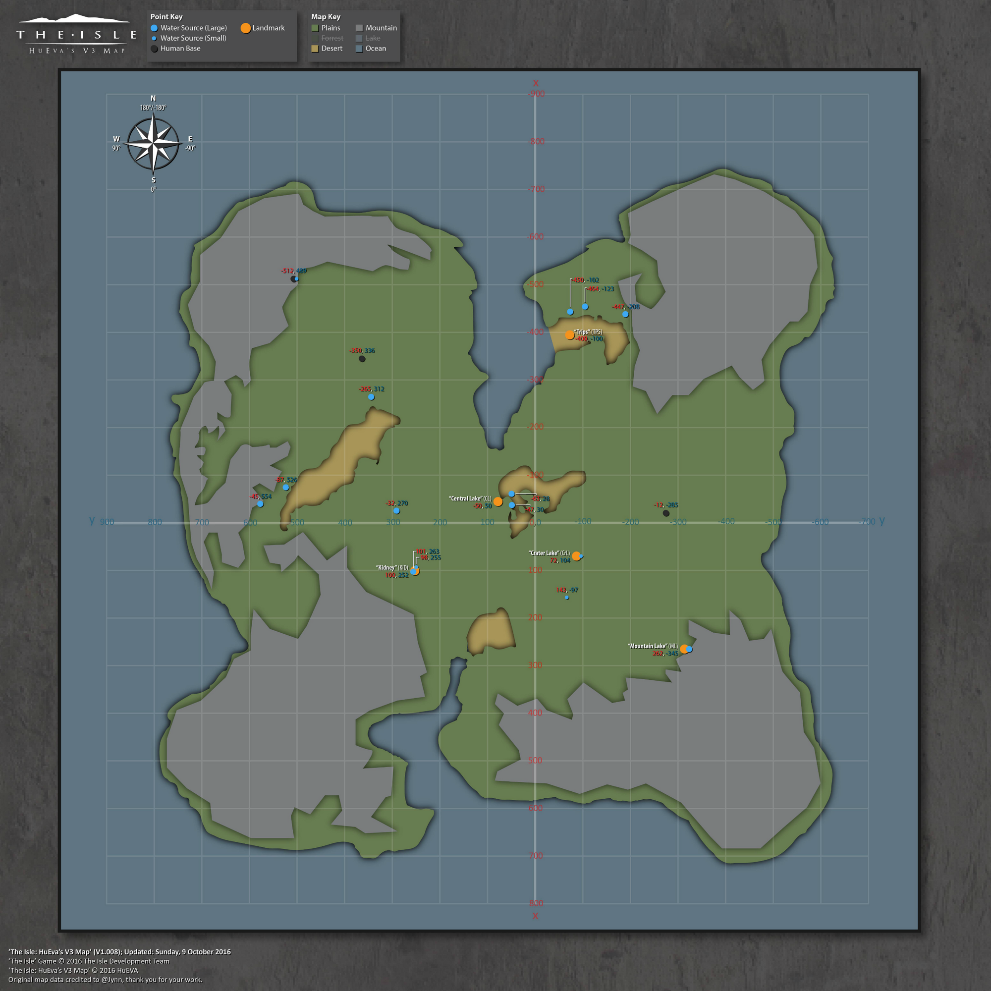 The Isle Map V3 Coordinates