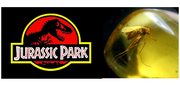 Jurassic-Park-movie-logo-and-mosquito-in-amber