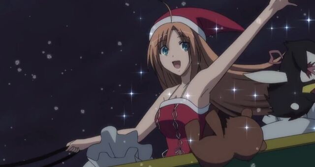 File:Kaede flying in Santa's sleigh giving out Entrails Animals.jpg