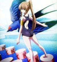 Kazane prepares to fight (Anime)