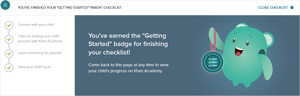 \"Getting Started\" parent checklist