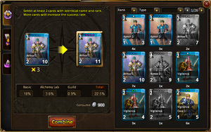Combining cards