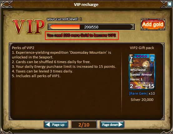 VIP progress bar