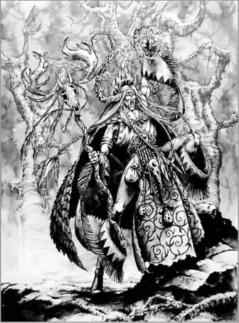 Hechicero Elfo Silvano por Mark Gibbons Cantor de Árboles.jpg