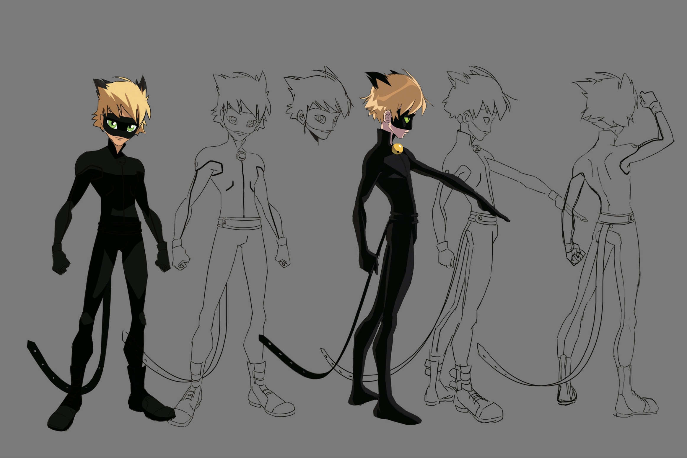 Image - Cat Noir Early 2D Body Character Sheet.png | Miraculous Ladybug