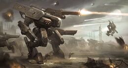 Mech mecha giant robot concept art design gundam villain decepticon hunter drone transformers 2 3 4 movie sci fi wallpaper Mech Army by Twitchfinger