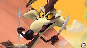 Coyote with his knife and fork