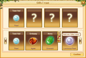 Requesting gifts