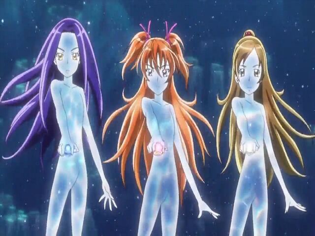 File:Suite Pretty Cure Hibiki, Kanade and Ellen in the Modulation transformation.jpg