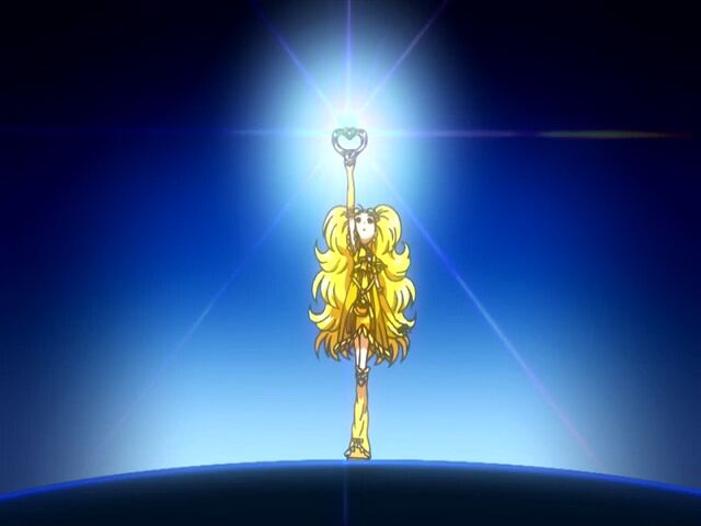 File:Futari wa Pretty Cure Max Heart Golden Shiny Luminous with her Heart Baton.jpg