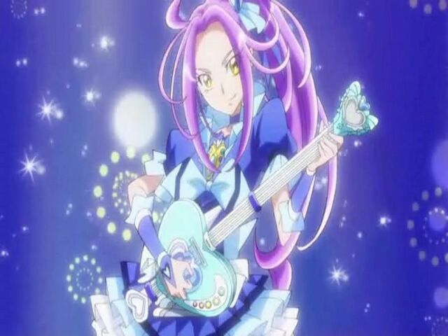 File:Suite Pretty Cure Cure Beat with her Love Guitar Rod.jpg