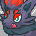 Cara enojada de Zorua fondo gris.png