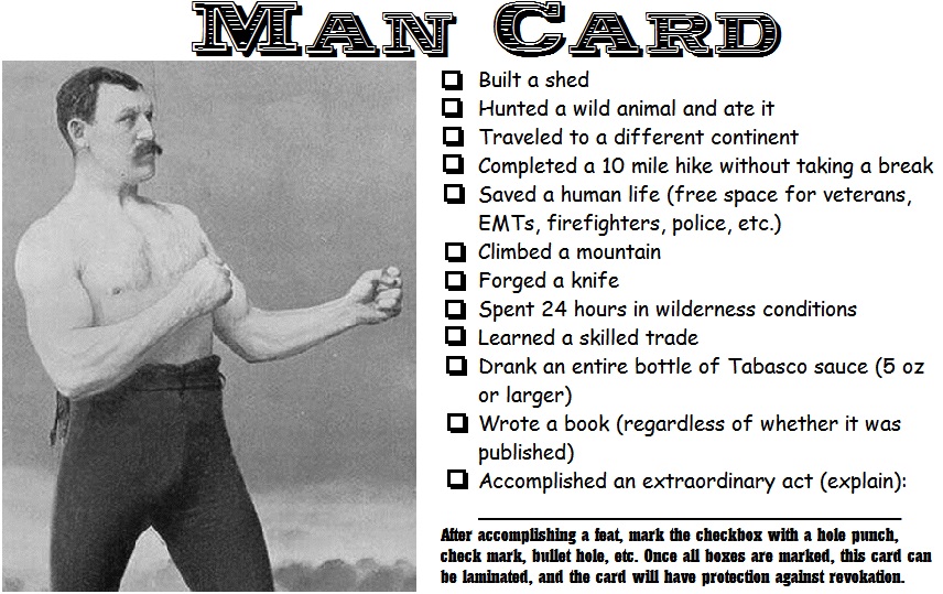 Man Card | Manly Wiki | FANDOM powered by Wikia