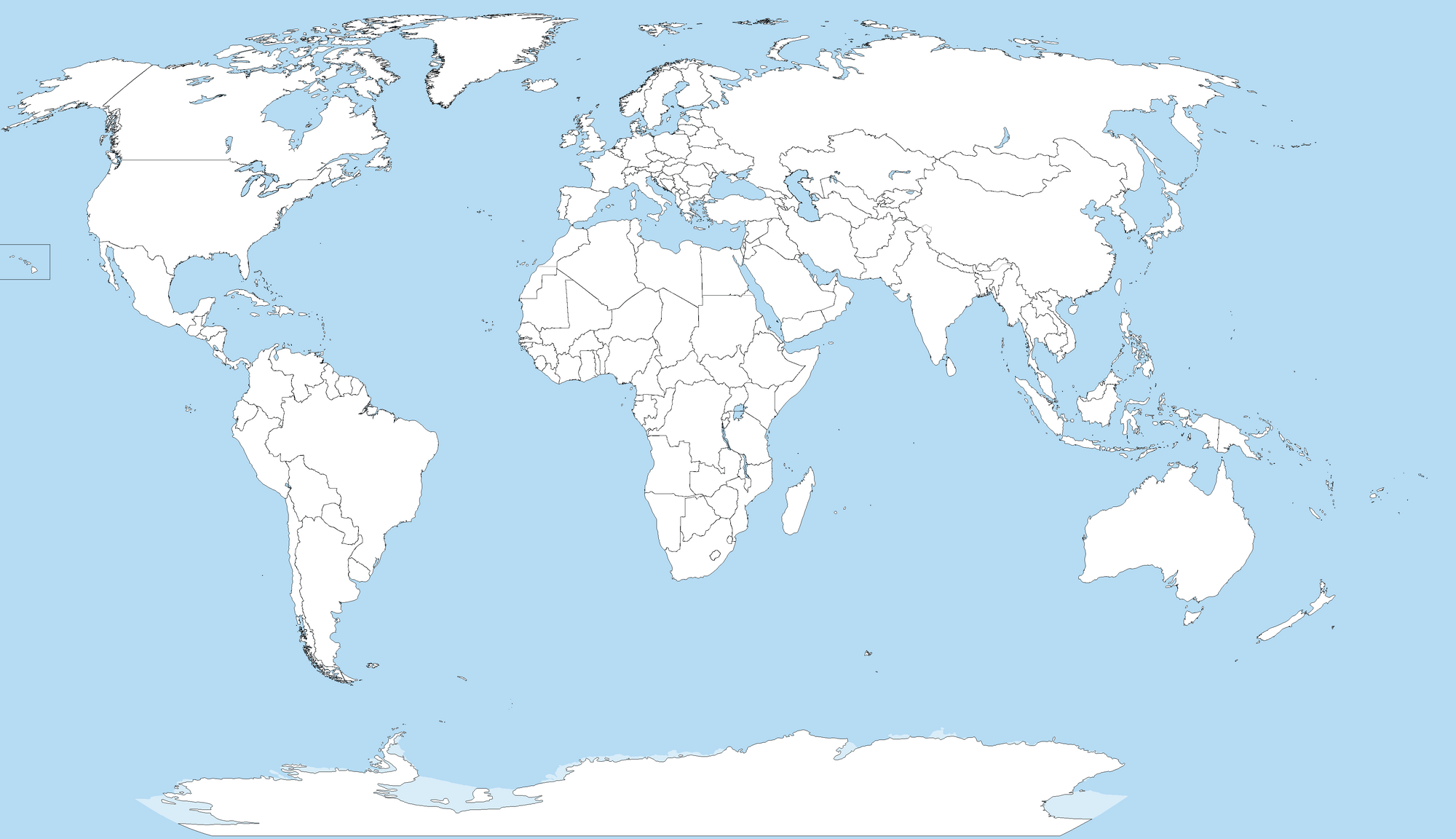 A Large Blank World Map