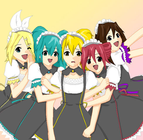 Archivo:Rin Miku Akita Teto Miharu by TrelDaWolf.jpg