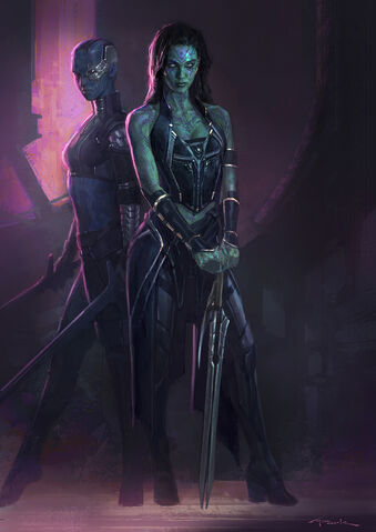 File:Gamora and Nebula Gotg Concept Art.jpg