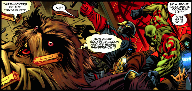File:Rocket Raccoon (Earth-616), Peter Quill (Earth-616), and Arthur Douglas (Earth-616) from Guardians of the Galaxy Vol 2 1.png