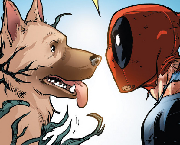File:Wade Wilson (Earth-616) and Lasher (War dog) (Earth-616) from Deadpool vs. Carnage Vol 1 4 001.png