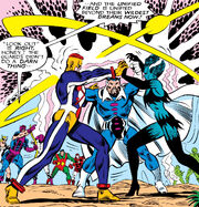 Lomen, Banca Rech, Franklin Hall (Earth-616) from West Coast Avengers Vol 1 13