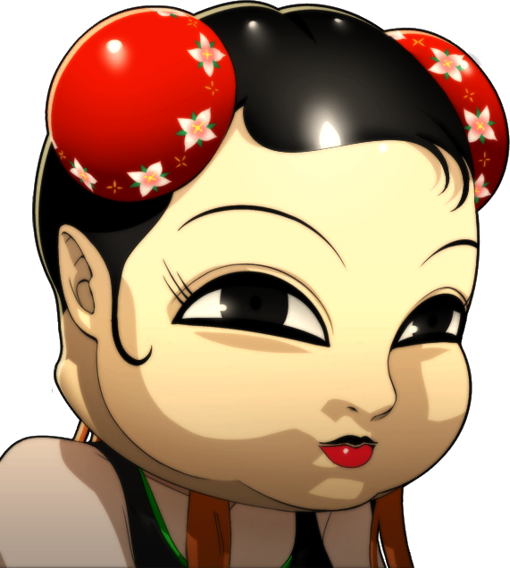 Image - P5 portrait of Futaba Sakura with doll head mask.png | Megami