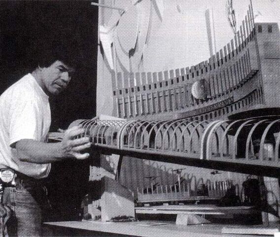 File:Presidio Starfleet Headquarters maquette pieces set up for shooting at Image G by Dennis Hoerter.jpg
