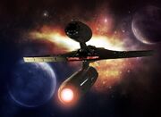 USS Iowa in space