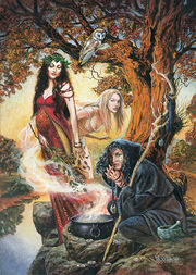Triple goddess greeting card