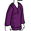 Collarless Long-Sleeved Purple Shirt