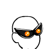 Bug-eyed mask with orange eyes