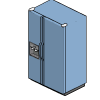 Blue Side-by-Side Refrigerator