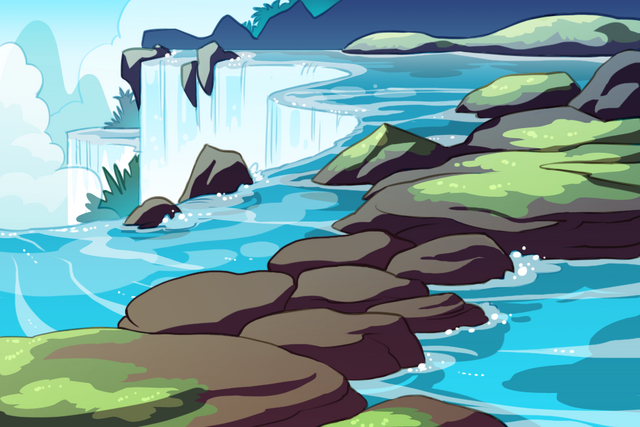 File:Water Island - Waterfall Battle bg.png