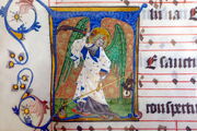Stift Rein - Bibliothek, Antiphonale Cisterciense, Miniatur Erzengel Michael